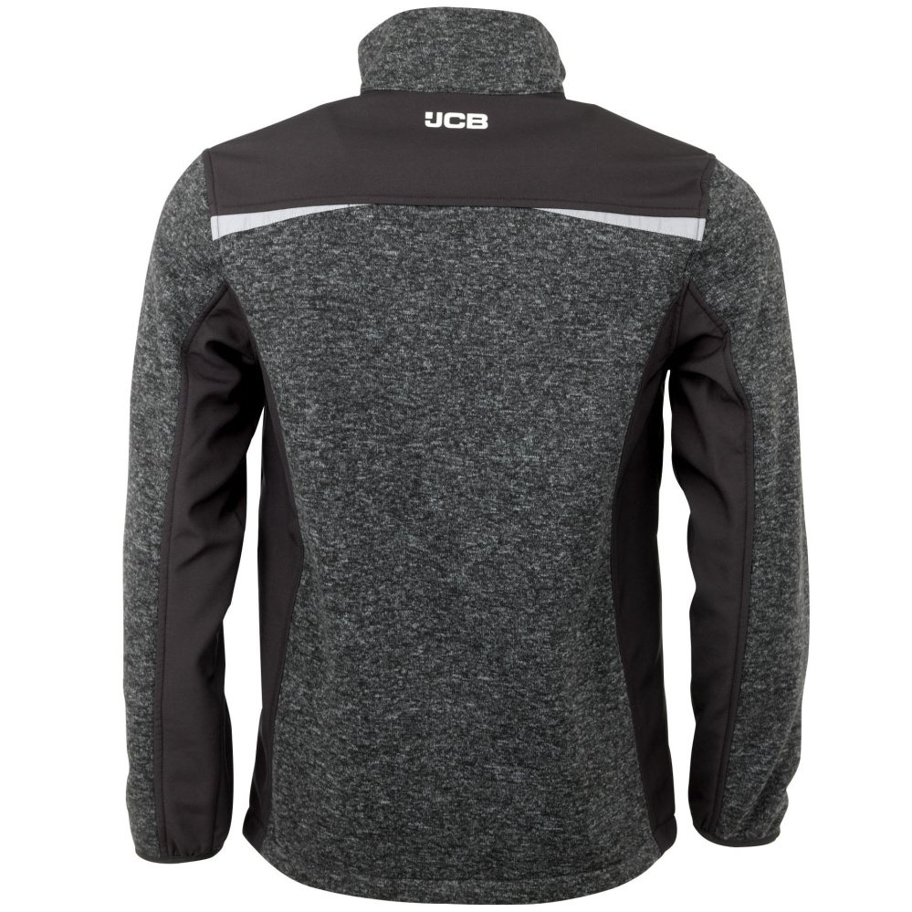 részlet JCB Trade Essington II šedá pánská pletená pracovní bunda