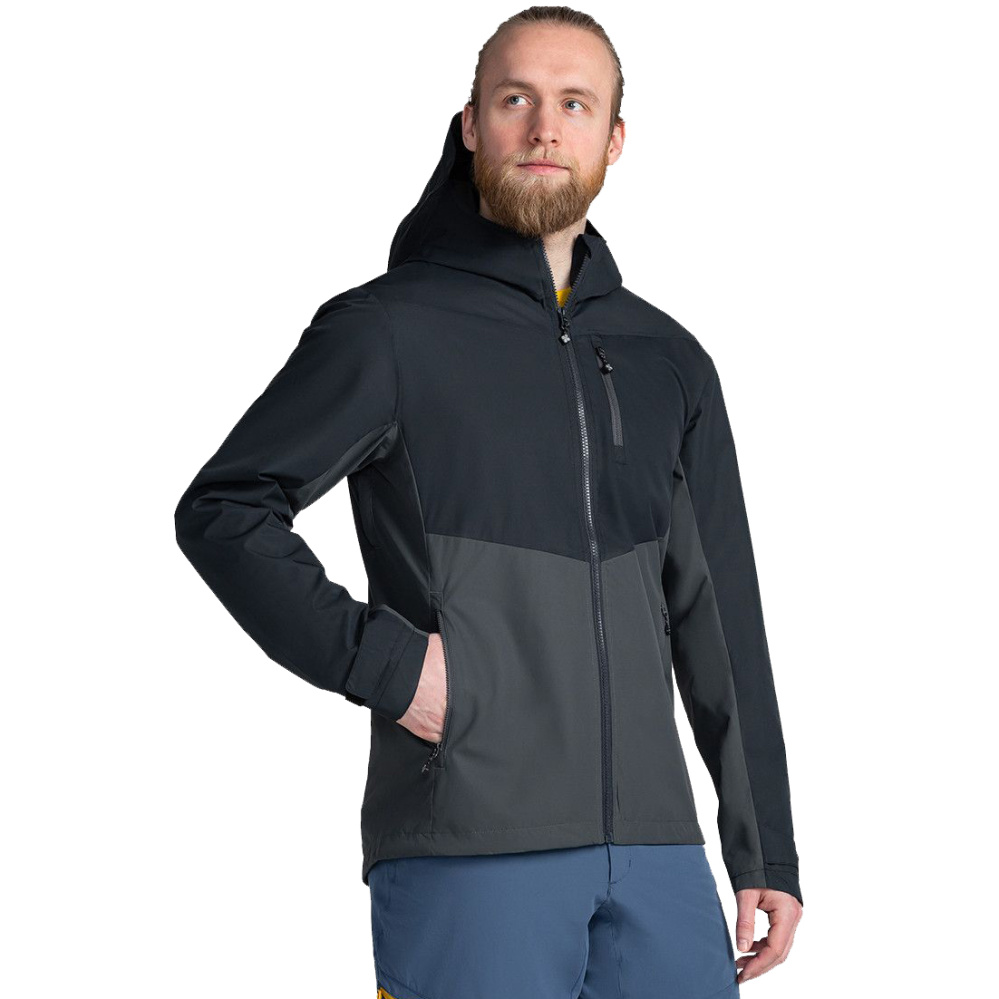 részlet KILPI Sonna M fekete férfi outdoor kabát Siberium membránnal 10 000 mm