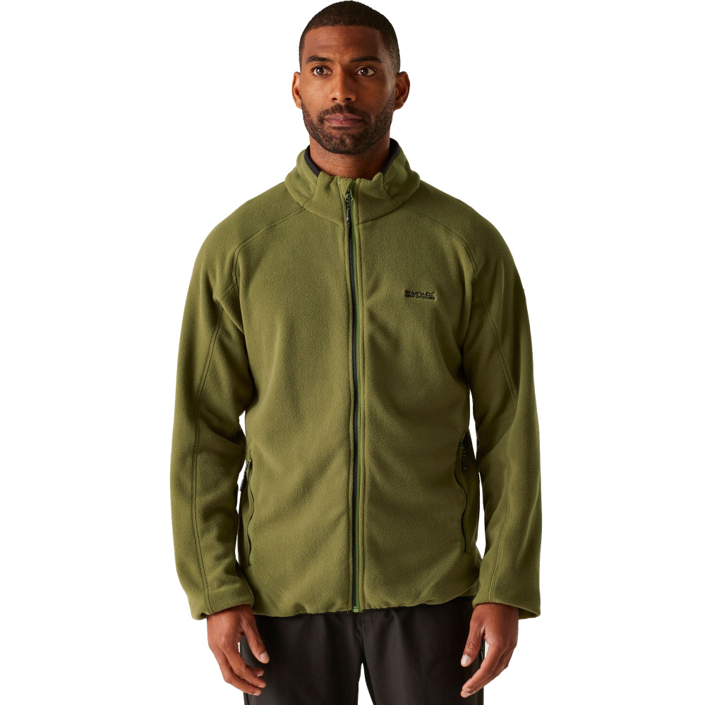 részlet REGATTA Hadfield zöld férfi outdoor polár pulóver, kényelmes viselet