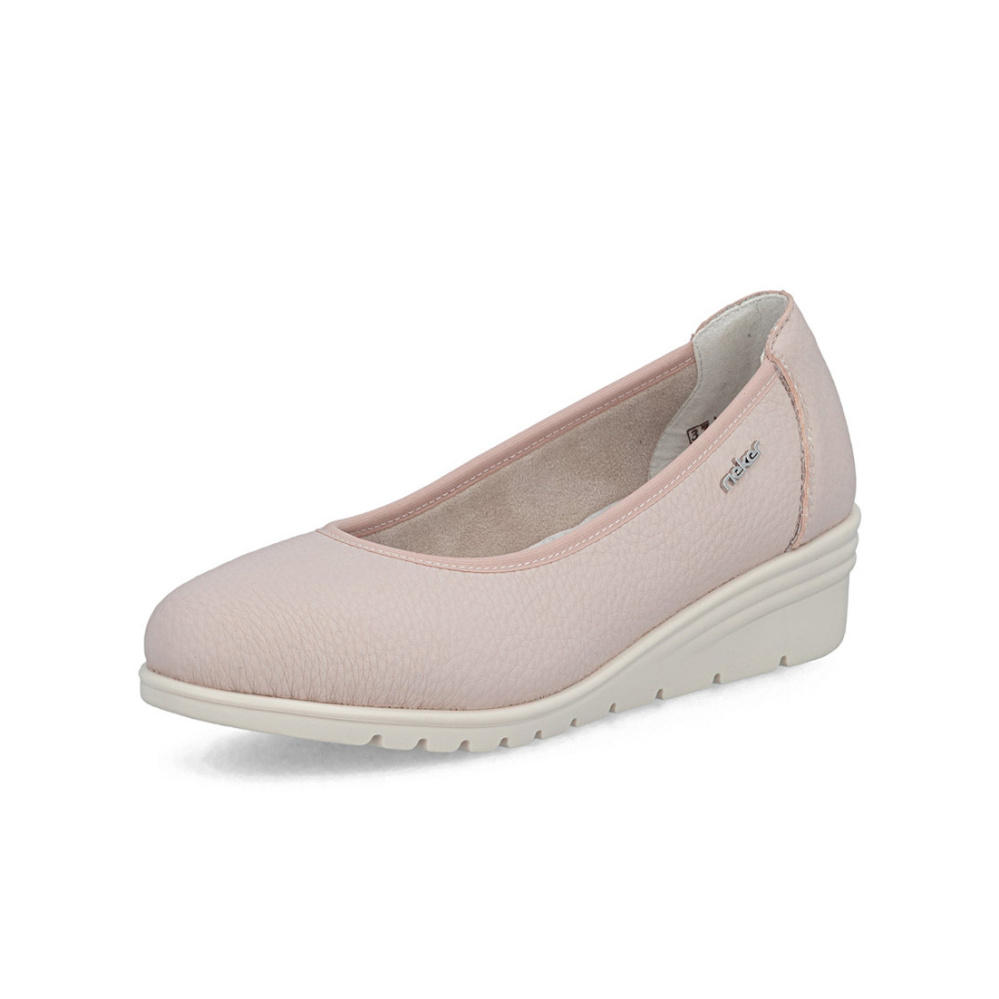 részlet RIEKER L5360-31 női rózsaszín bőr balerina Antistress technológiával